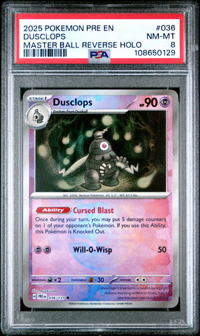 PSA NM-MT 8 Dusclops (036/131) [Pre En-Prismatic Evolutions] - 108650129