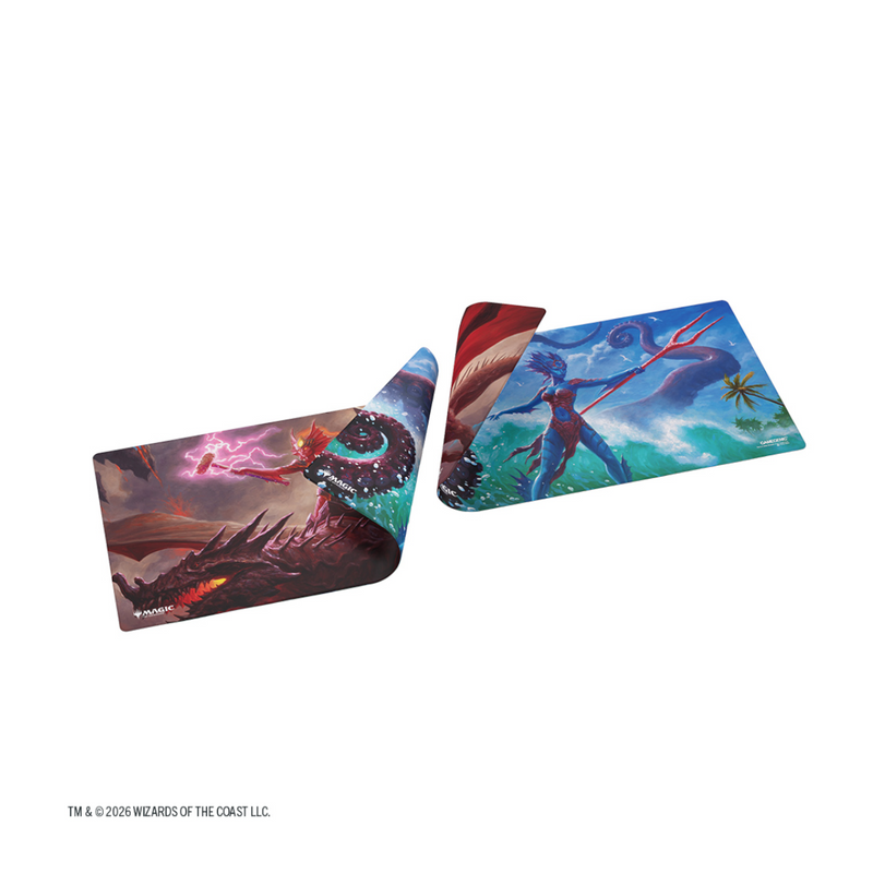 Magic the Gathering: Reality Fracture: Gamegenic: Double-Sided Playmat: Kiora of Salt and Sand/Kiora of Fire and Ashes