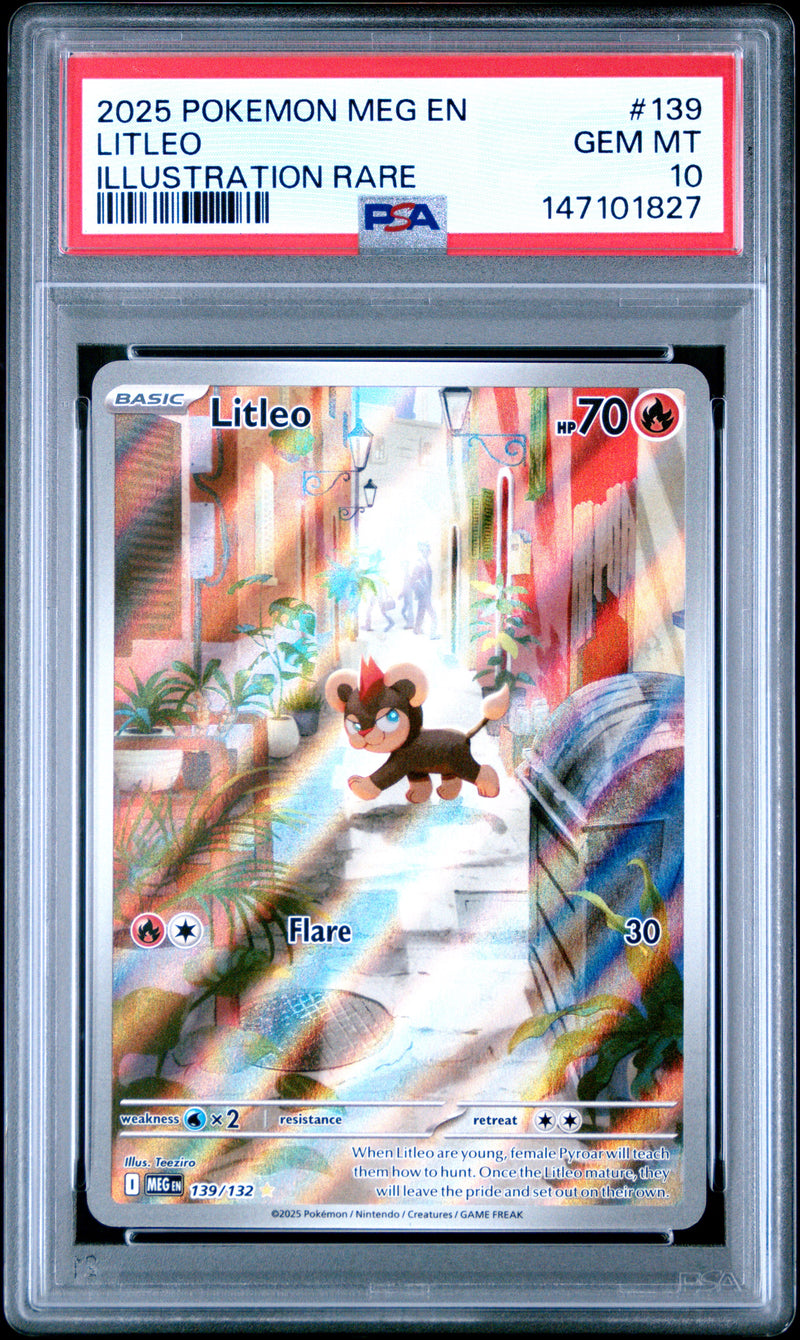 PSA GEM MT 10 Litleo (139/132) [Mega Evolution: Base Set] - 147101827