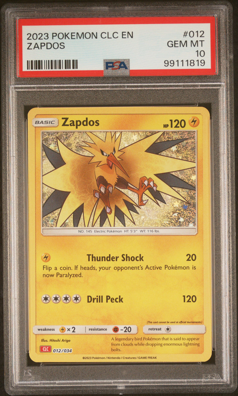 PSA GEM MT 10 Zapdos(012/034) [Clc-Trading Card Game Classic Charizard & Ho-Oh Ex Deck] - 99111819
