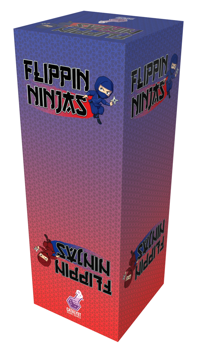 Box for 'Flippin Ninjas' with gradient design and character illustration.