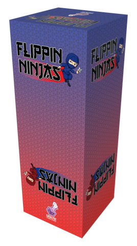 Box for 'Flippin Ninjas' with gradient design and character illustration.
