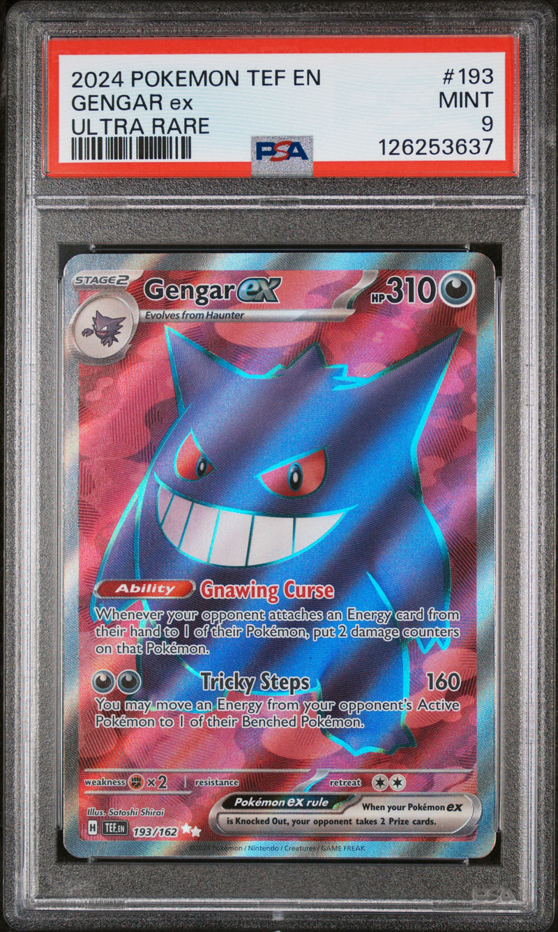 PSA MINT 9 Gengar Ex (196/162) [Tef En-Temporal Forces] - 126253637