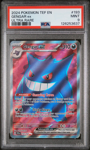 PSA MINT 9 Gengar Ex (196/162) [Tef En-Temporal Forces] - 126253637