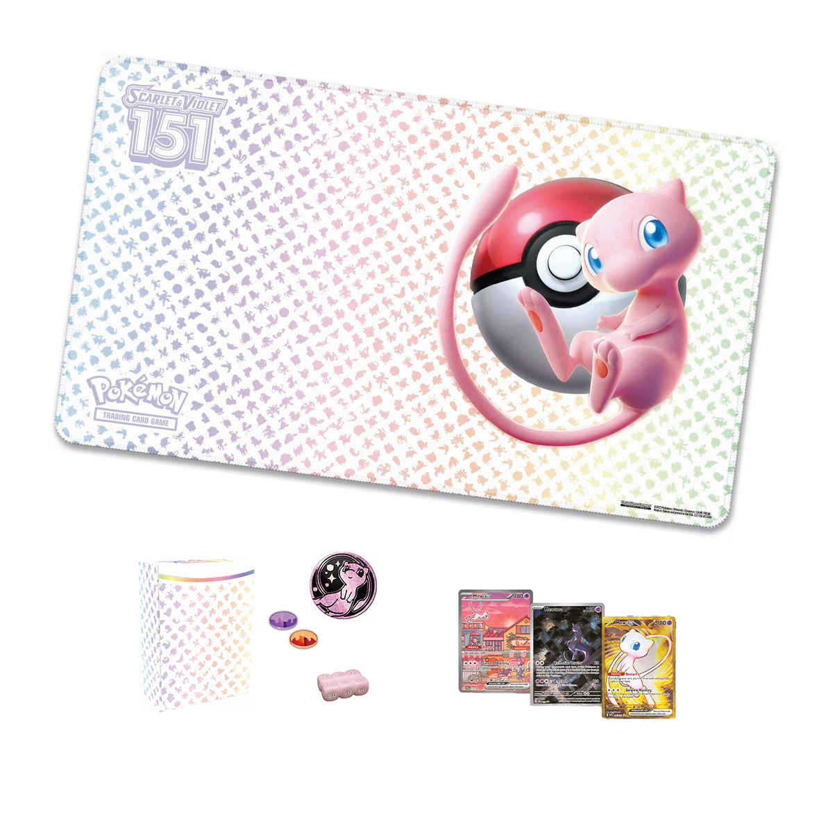 Pokémon TCG: 151: Playmat + Coin Bundle + Card Collection Combo