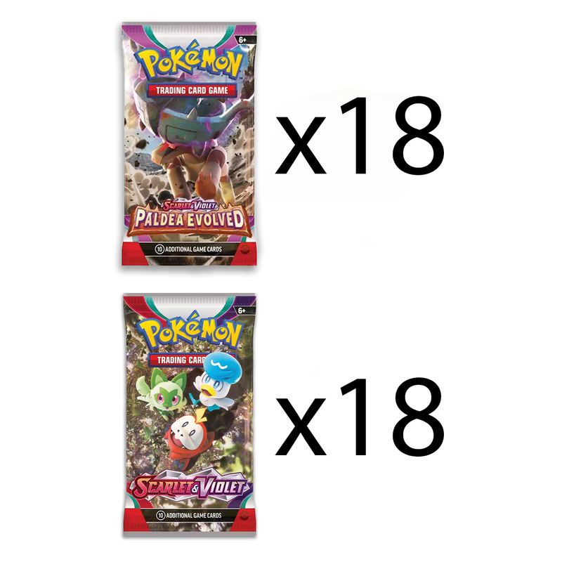 Pokémon TCG: Half & Half Loose Booster Box: Paldea Evolved + Scarlet & Violet (36 Total Packs)