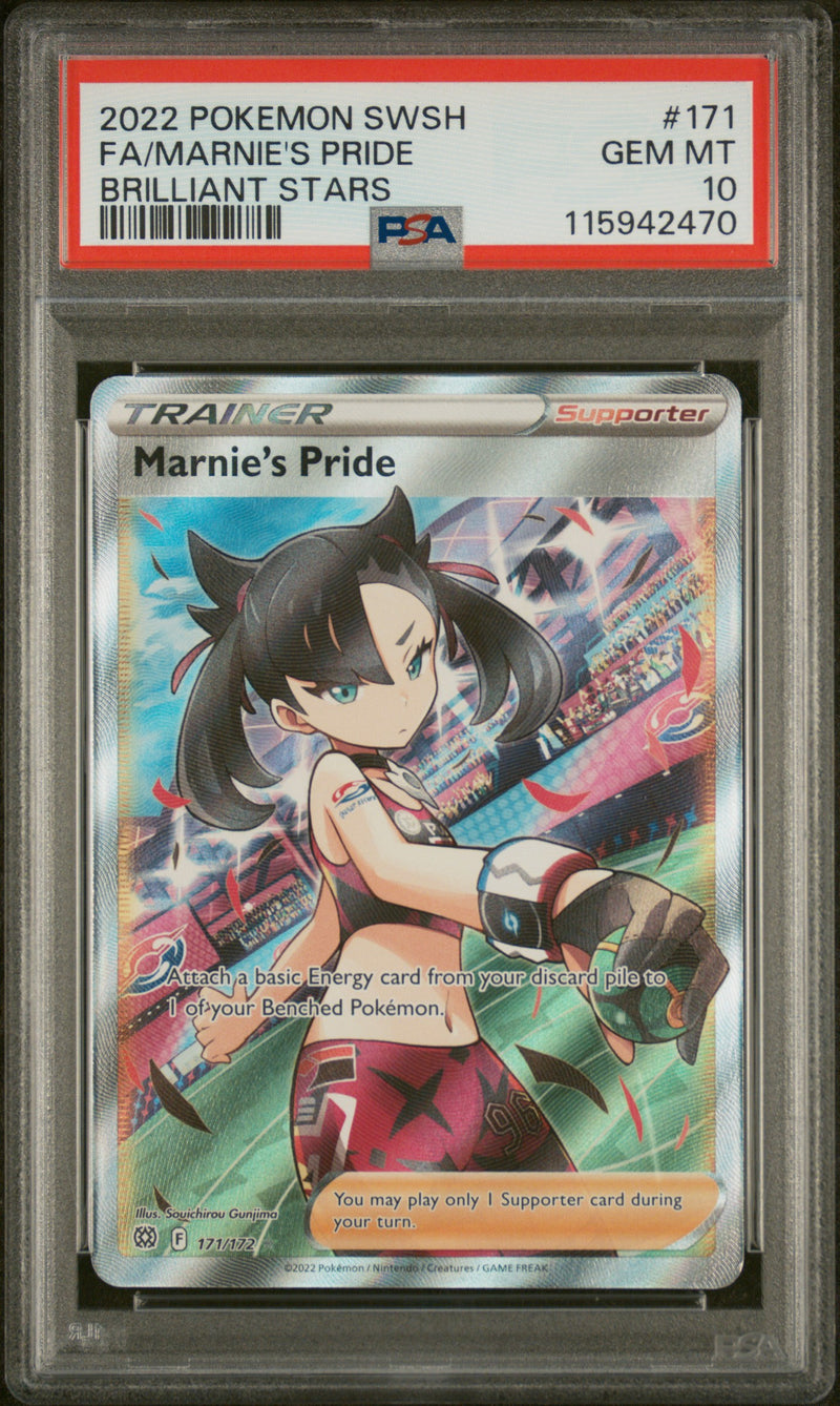 PSA GEM MT 10 Marnie's Pride (171/172) [Sword & Shield: Brilliant Stars] - 115942470