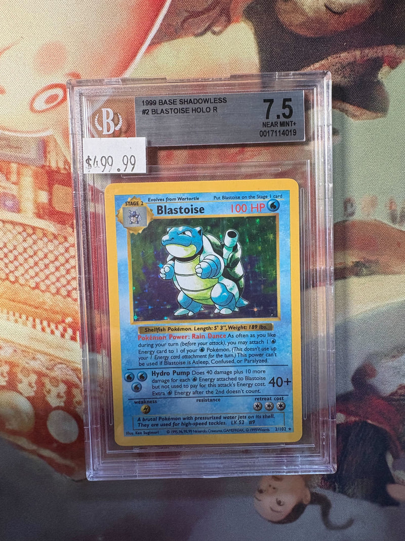 BGS 7.5 Blastoise HOLO (2/102) [Base Shadowless] - 0017114019