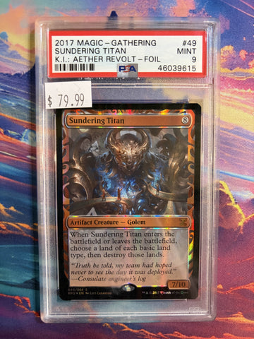 PSA MINT 9 Sundering Titan [Magic The Gathering Kaladesh Inventions: Aether Revolt] - 46039615