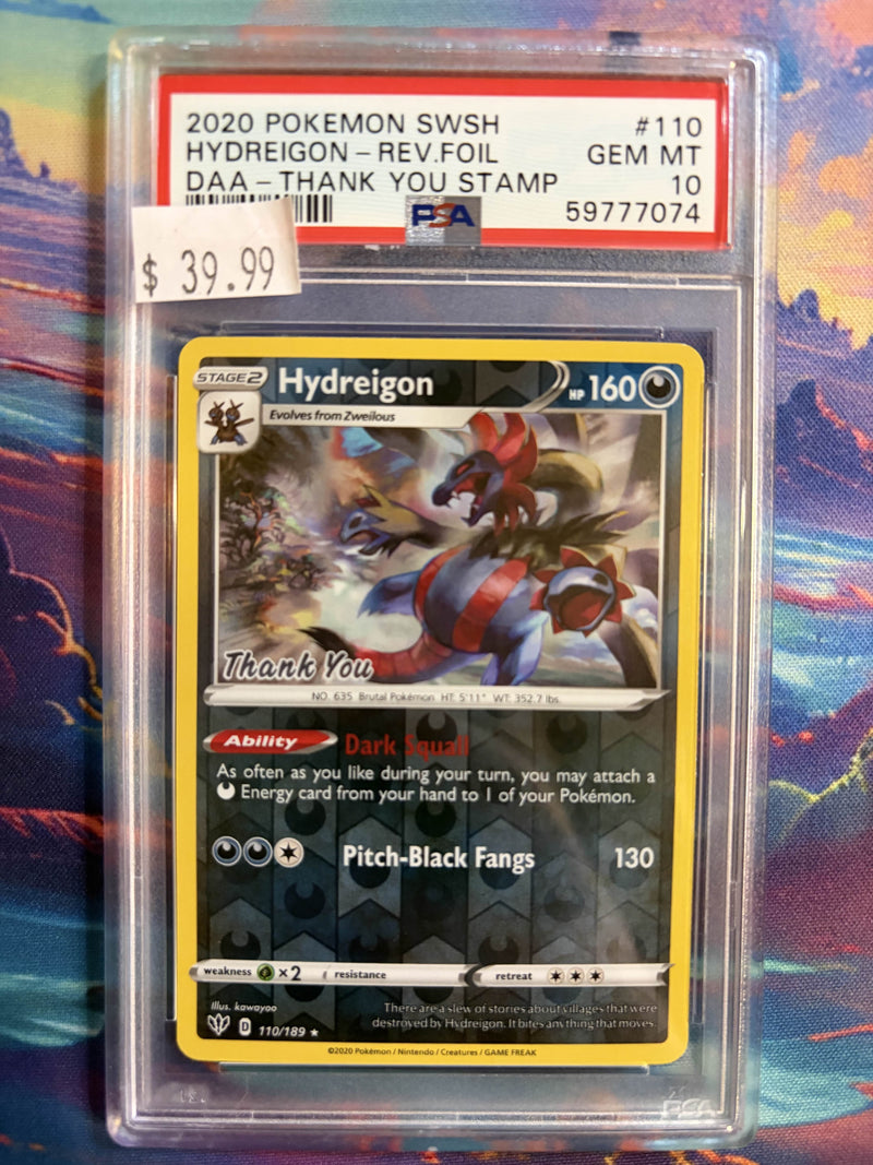 PSA GEM MT 10 Hydreigon-Rev.Foil (110/189) [Sword & Shield Darkness Ablaze] - 59777074