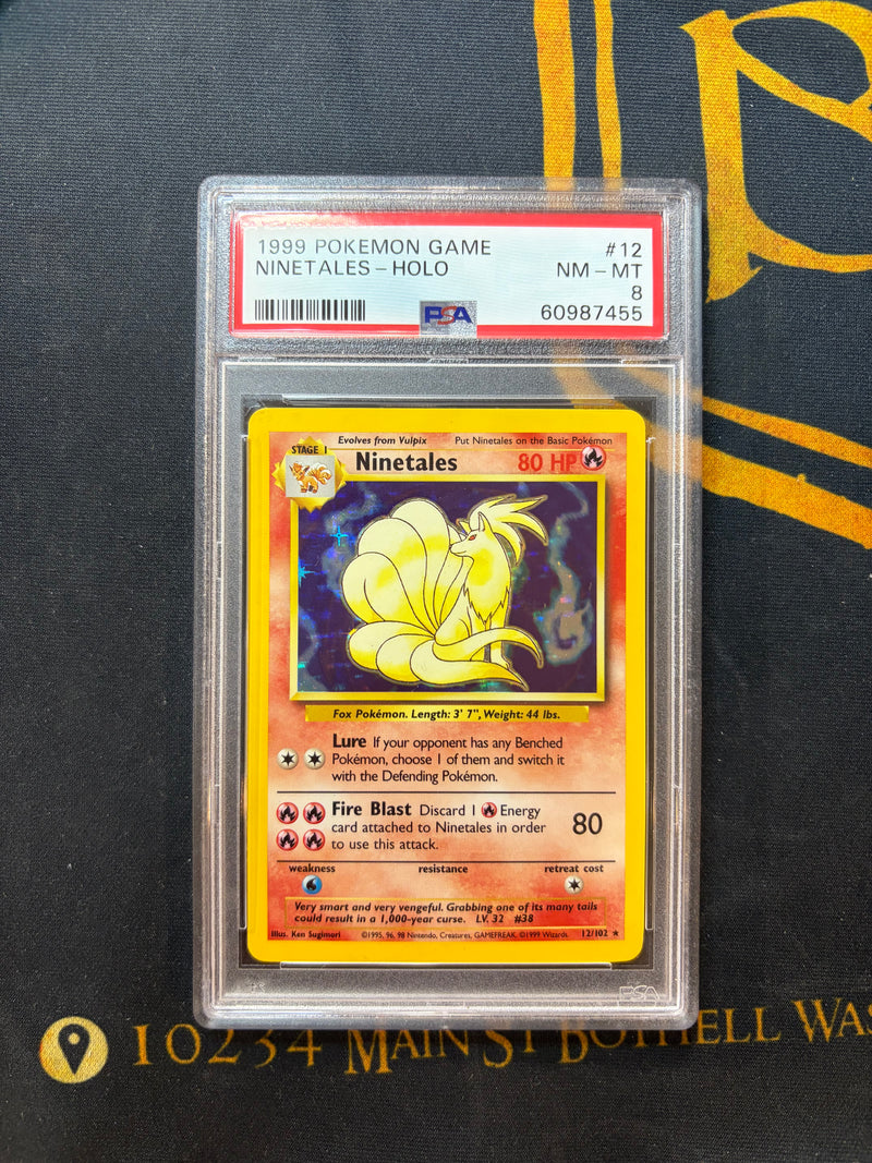 PSA NM-MT 8 Ninetales-Holo (12/102) [Game] - 60987455