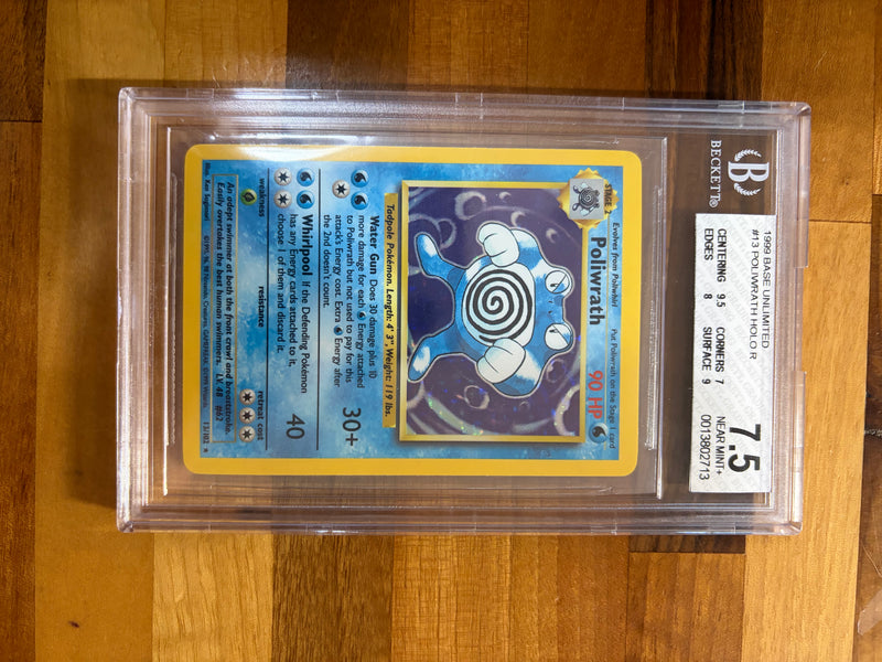 BGS 7.5 Poliwrath HOLO (13/102) [Base Unlimited] - 13802713