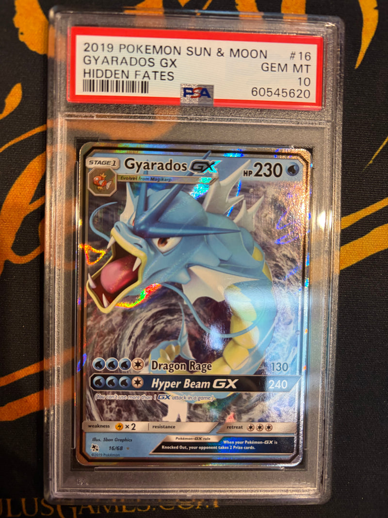 PSA GEM MT 10 Gyarados GX (16/68) [Sun & Moon: Hidden Fates] - 60545620