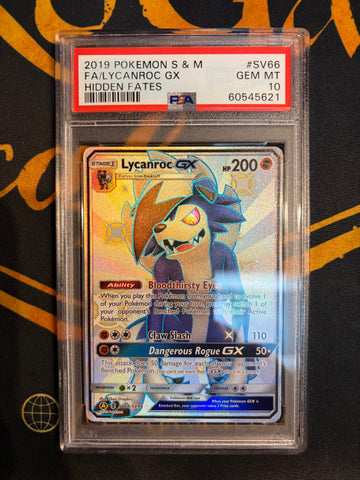 PSA GEM MT 10 Lycanroc GX (SV66/SV94) [Sun & Moon: Hidden Fates - Shiny Vault] - 60545621