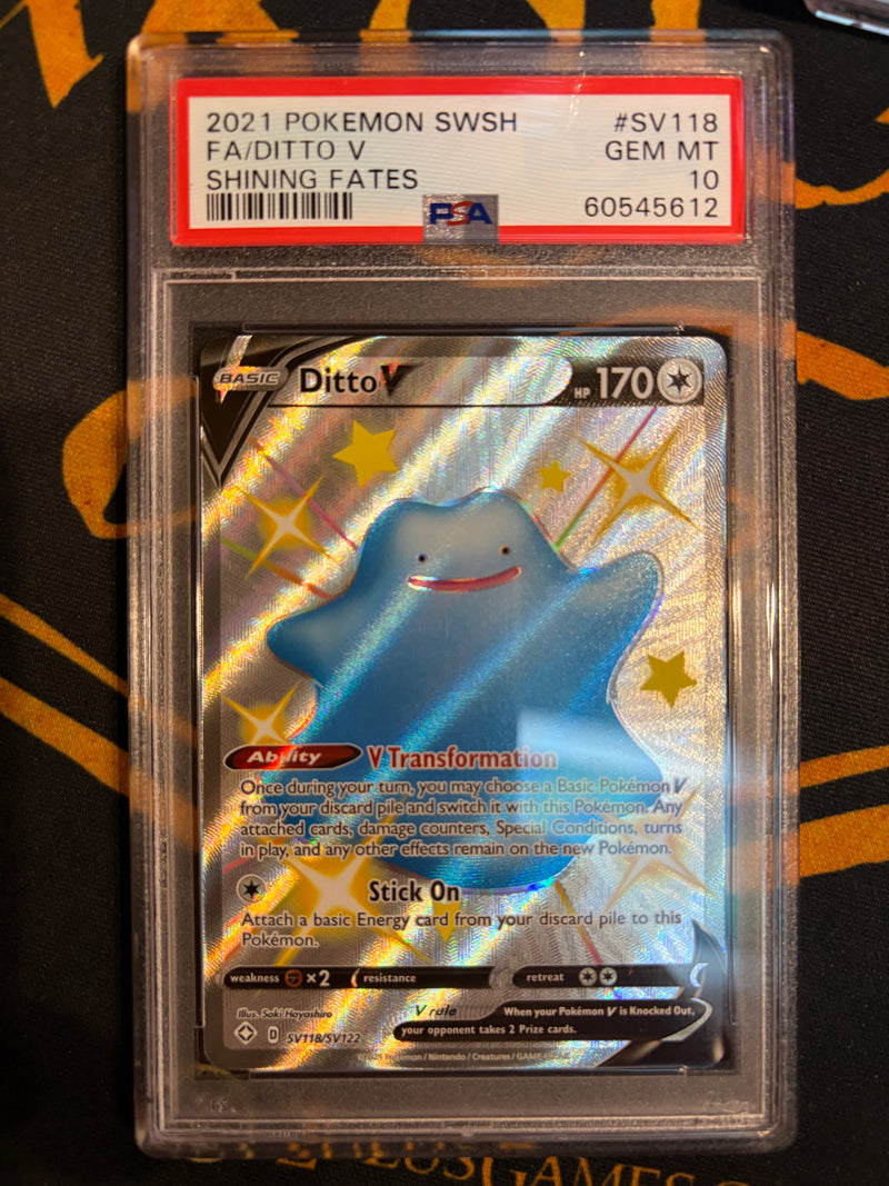 PSA GEM MT 10 Ditto V (SV118/SV122) [Sword & Shield: Shining Fates] - 60545612