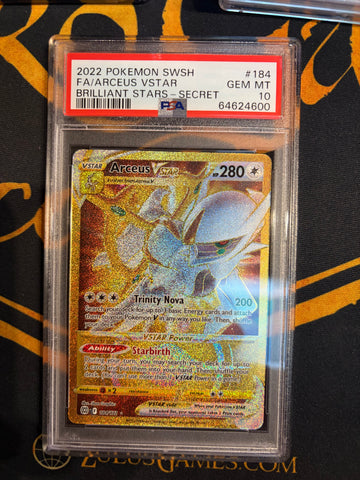 PSA GEM MT 10 Arceus VSTAR (184/172) [Sword & Shield: Brilliant Stars] - 64624600