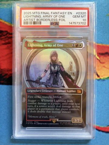 PSA GEM MT 10 Lightning, Army Of One [Magic The Gathering Final Fantasy] - 147573702