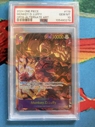 PSA GEM MT 10 Monkey D. Luffy [Op09-Emperors In The New World] - 105480279