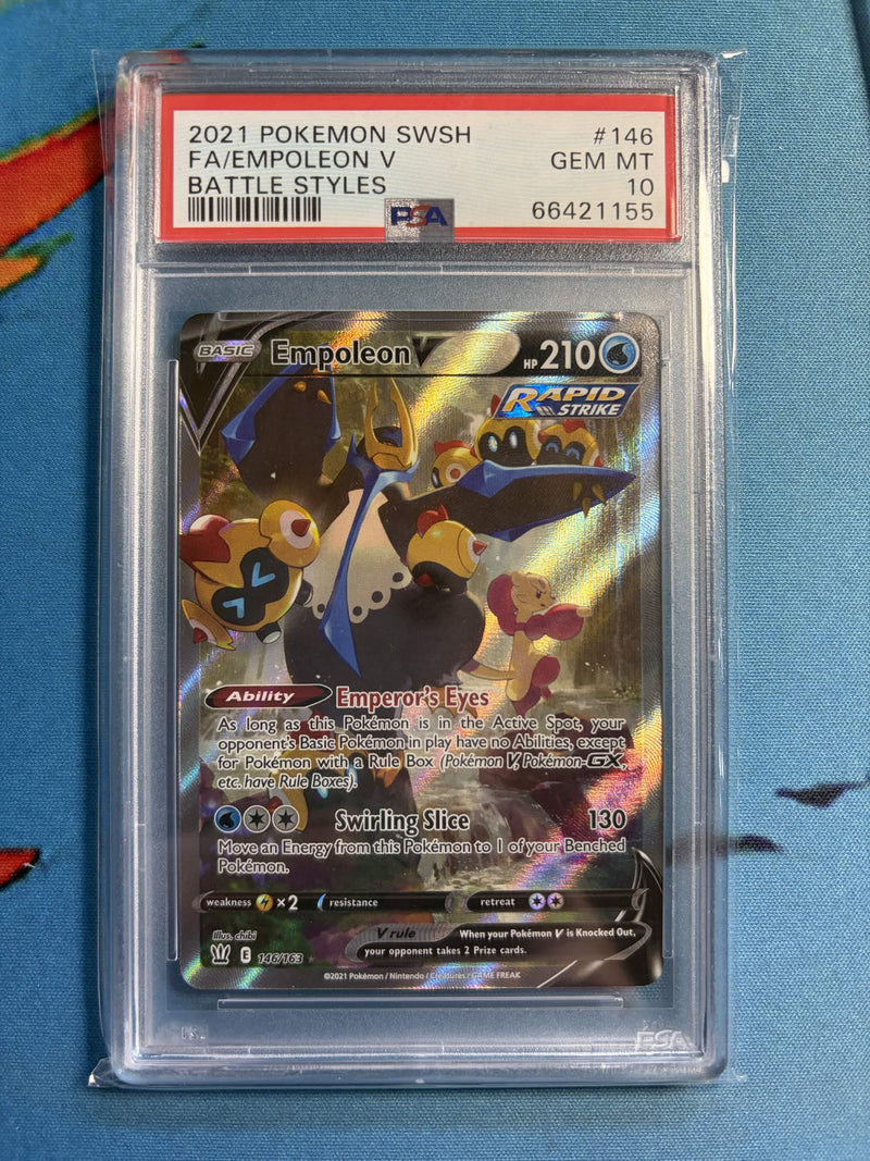 PSA GEM MT 10 Empoleon V(146/163) [Sword & Shield Battle Styles] - 66421155