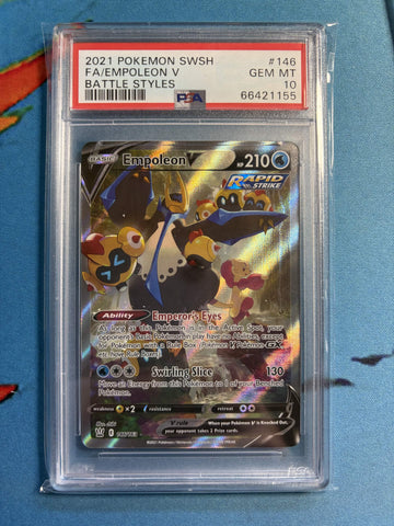 PSA GEM MT 10 Empoleon V(146/163) [Sword & Shield Battle Styles] - 66421155