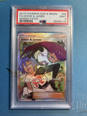 PSA MINT 9 Jessie & James (68/68) [Sun & Moon Hidden Fates] - 60496138