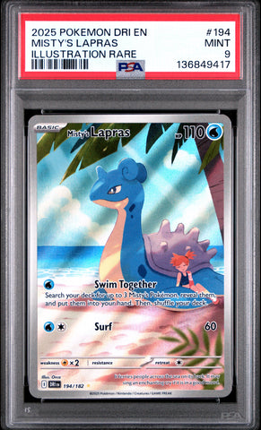 PSA MINT 9 Misty'S Lapras (194/182) [Dri En-Destined Rivals] - 136849417