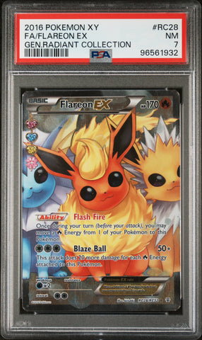 PSA NM 7 Flareon Ex (RC28/RC32) [Xy Generations Radiant Collection] - 96561932