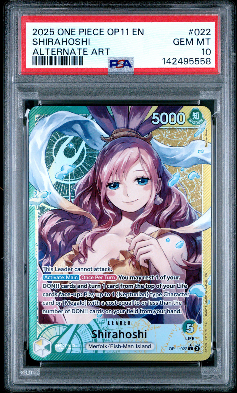 PSA GEM MT 10 Shirahoshi [Op11-A Fist Of Divine Speed] - 142495558