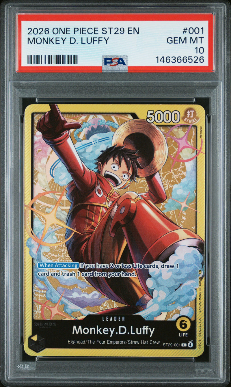 PSA GEM MT 10 Monkey D. Luffy [Starter Deck St29-Egghead] - 146366526