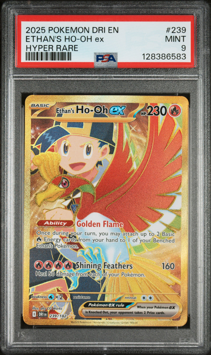 PSA MINT 9 Ethan'S Ho-Oh Ex(239/182) [Dri En-Destined Rivals] - 128386583