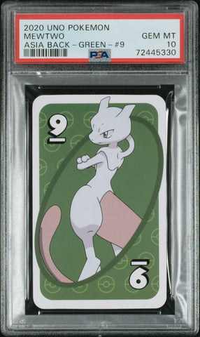 PSA GEM MT 10 Mewtwo (GREEN #9) [Uno Pokemon] - 72445330
