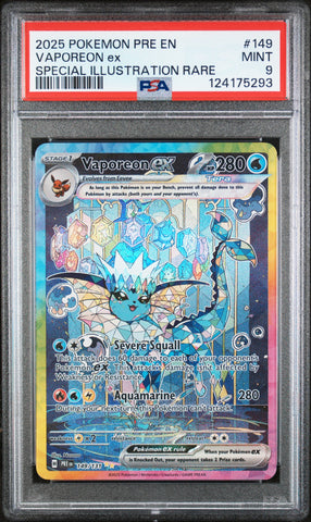 PSA MINT 9 Vaporeon Ex (149/131) [Pre En-Prismatic Evolutions] - 124175293