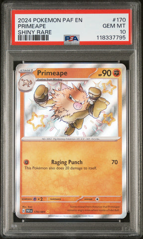 PSA GEM MT 10 Primeape (170/091) [Paf En-Paldean Fates] - 118337795