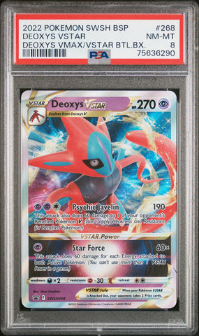 PSA NM-MT 8 Deoxys Vstar (SWSH268) [Swsh Black Star Promo] - 75636290
