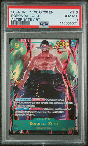 PSA GEM MT 10 Roronoa Zoro [Op06-Wings Of The Captain] - 113369571
