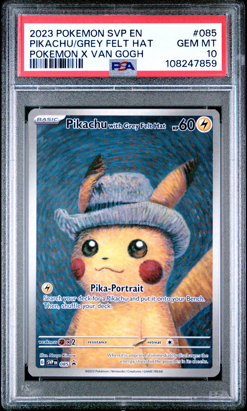 PSA GEM MT 10 Pikachu with Grey Felt Hat (085) [Scarlet & Violet: Black Star Promos] - 108247859