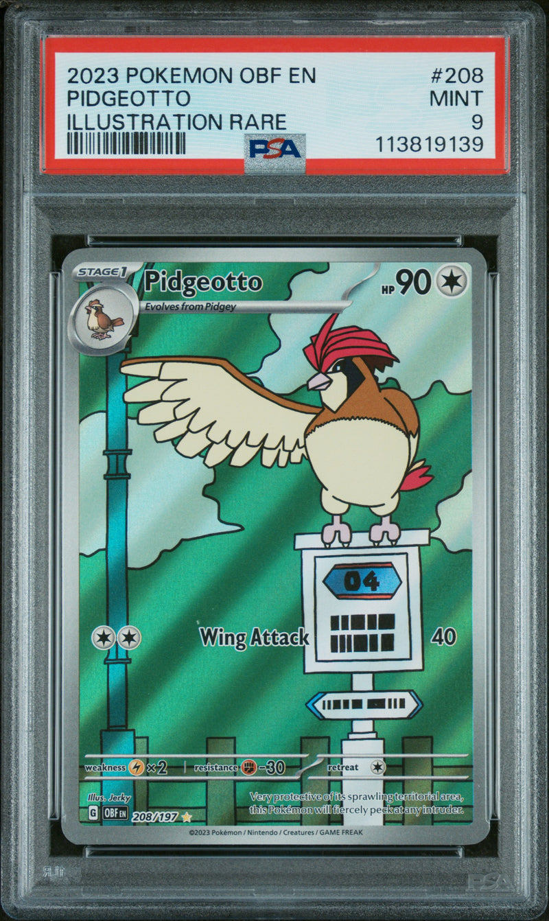 PSA MINT 9 Pidgeotto(208/197) [Obf En-Obsidian Flames] - 113819139
