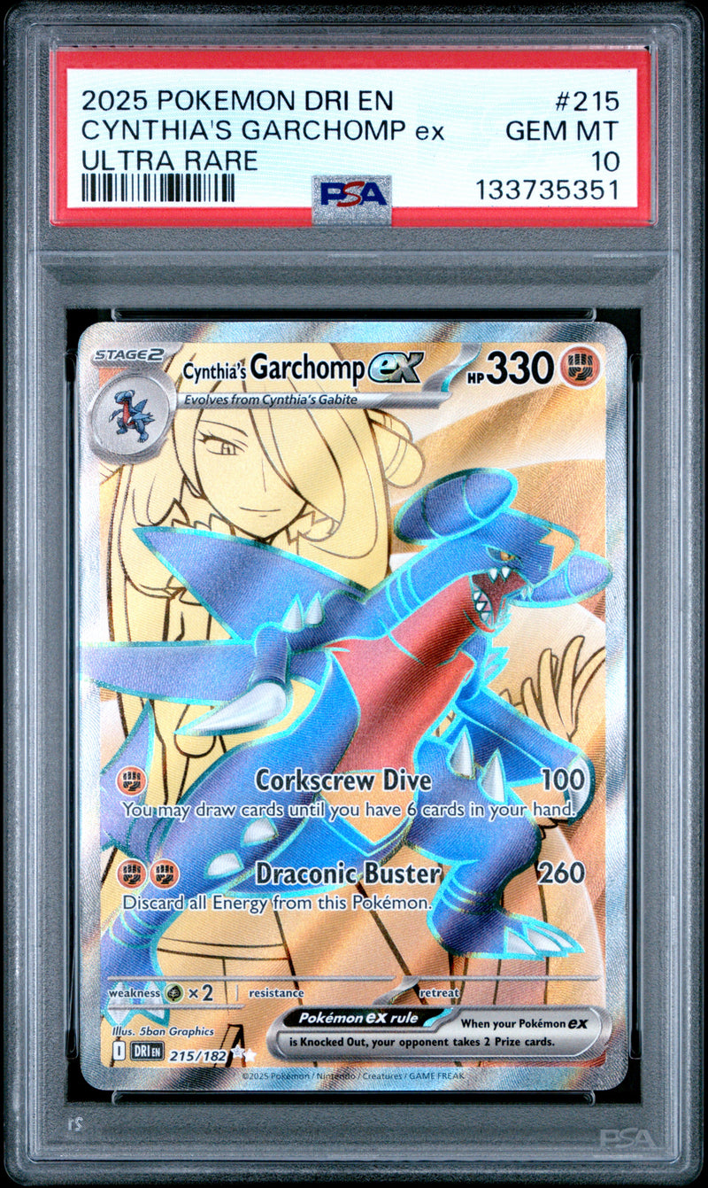 PSA GEM MT 10 Cynthia'S Garchomp Ex(215/182) [Dri En-Destined Rivals] - 133735351