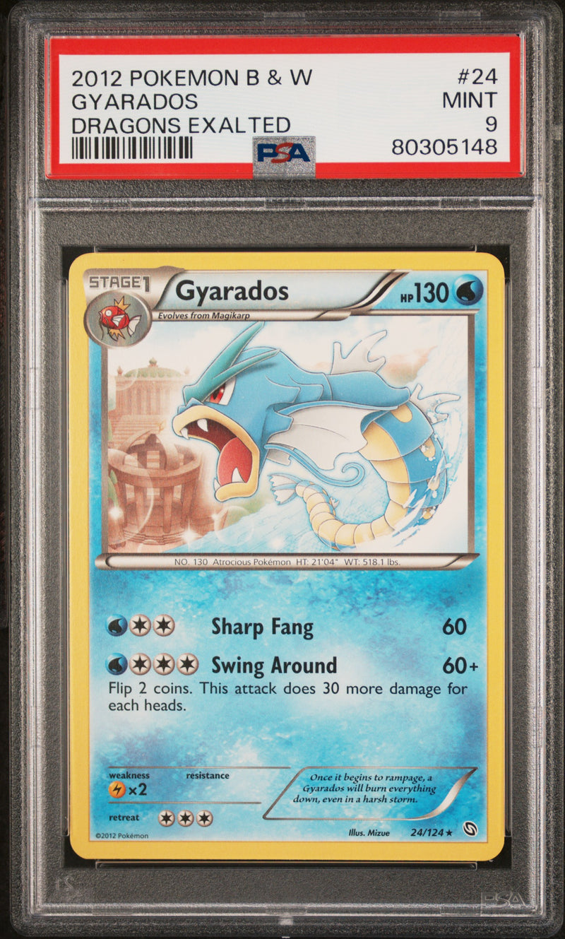 PSA MINT 9 Gyarados(24/124) [Black & White Dragons Exalted] - 80305148