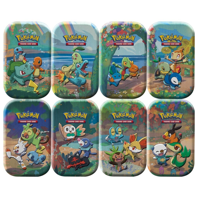 Pokemon Celebrations mini tin.  Collection of all different variants.