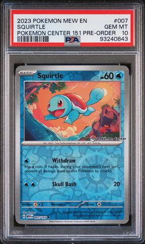 PSA GEM MT 10 Squirtle(007/165) [Mew En-151] - 93240843
