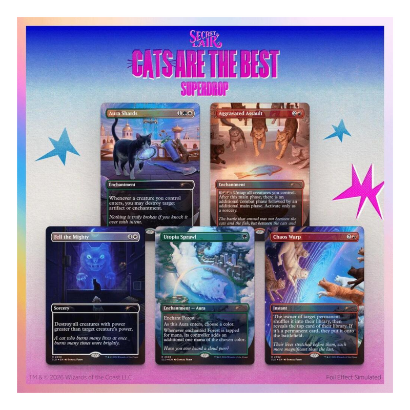 Magic the Gathering: Secret Lair: Cats of Chaos - Traditional Foil Edition