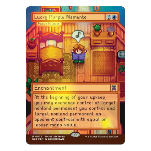 Magic the Gathering: Secret Lair x Stardew Valley: Puca's Mischief As "Lucky Purple Memento" - Traditional Foil Edition