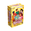 Captain Obvious board game box featuring colorful cartoon-style artwork of four diverse friends gathered around a table playing the game together. The bright yellow packaging displays the game's title prominently along with "An Improv Party Game About Being Obvious" and playful tagline "The Water is Very Wet!" The box art emphasizes the social, party atmosphere with characters appearing engaged and entertained while one player holds up a card saying "Thank You."