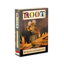 Box cover of Root: The Squires and Disciples Deck expansion, featuring an anthropomorphic mouse character. The package has a dark forest background with the Root logo prominently displayed at the top and The Squires and Disciples Deck text at the bottom. 