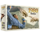 1980 Sixtina board game box featuring artwork of a man in a blue shirt reaching upward toward two hands nearly touching, reminiscent of Michelangelo's famous Sistine Chapel fresco.