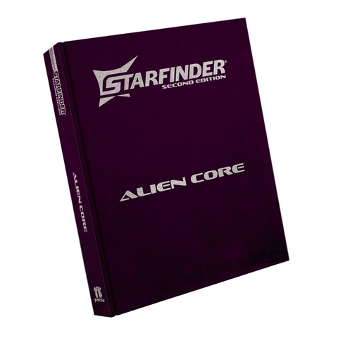Purple book titled 'Starfinder Second Edition Alien Core' on a white background