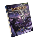 Pathfinder Lost Omens Draconic Codex book featuring a black dragon and white dragon battling in flight. 