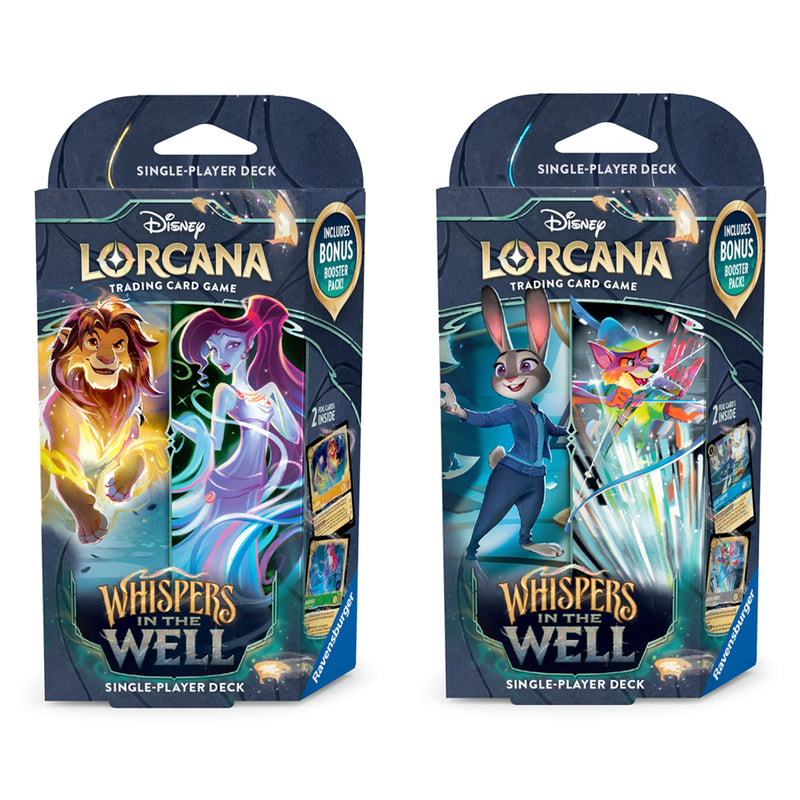 Lorcana TCG: Whispers in the Well: Booster Display + Starter Decks + Illumineer's Trove Combo