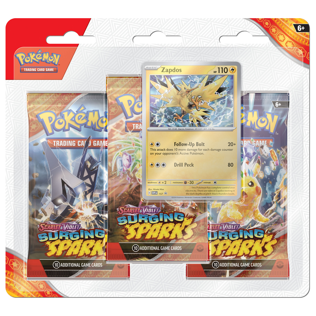 Pokémon TCG: Surging Sparks Three-Booster Blister